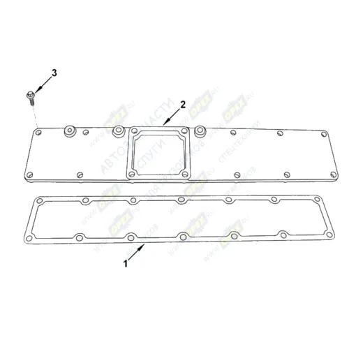 0446 Прокладка впускного коллектора CUMMINS 6ISBe, 6BT паранит (141x91мм) HAFFEN1