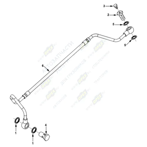 0666 Трубка топливная (от фильтра к ТНВД) Cummins ISLe 4933293 HAFFEN1