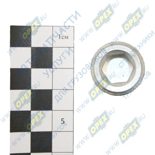 10308 Пробка (сталь) DIN906 М27х1,75 коническая h=16 под внутр.шестигр-к 14 блока цилиндров Cummins ISBe HAFFEN1