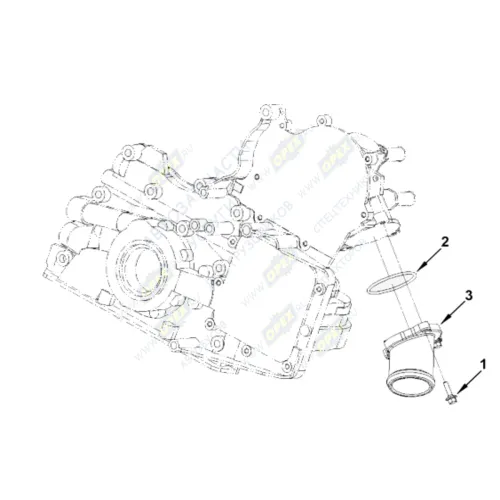 0747 Патрубок (силумин) ф55 L=85; кругл.фланец с ушами 3отв.ф7, кривой, входящий ОЖ металл Cummins Газел HAFFEN1