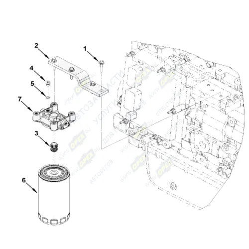 0391 Кронштейн головка (металл) топливного фильтра Cummins ISF 2.8,QSB,ISLe,ISDe,ISBe HAFFEN3