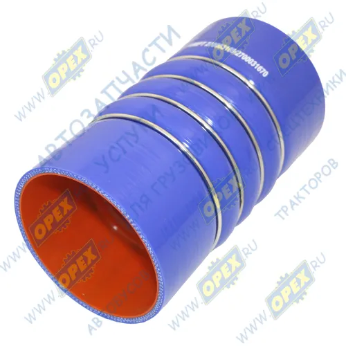 270003169/2700031670 Шланг (патрубок) ф90х100 L=160 (гофр. в метал. кольц.) интеркулера IVECO EuroTech IVECO Bus (1970-2020); силикон HIMPT