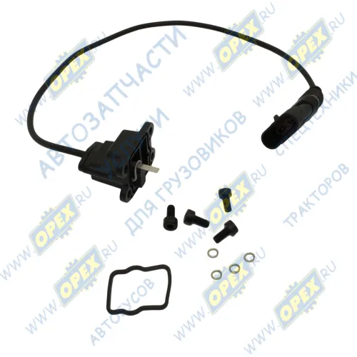 W400000967 Датчик включения стоп-сигнала (ПВХ) 47х35 плоский контакт 13х4 4 отв. ф4 с проводом L=450 плоский разъем 4 контакта HONGYAN