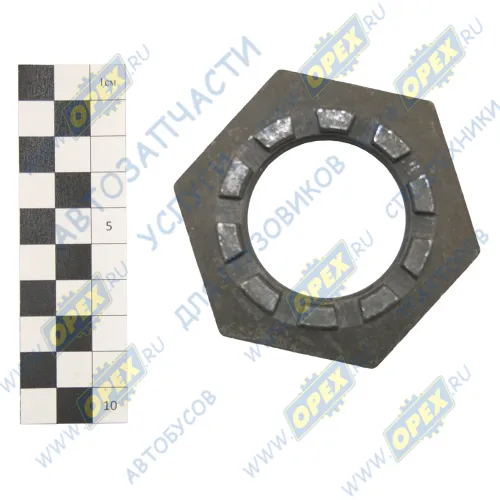 WG4095415012 Гайка С/И М45х1,5 h=23 К=74 корончатая ступицы передней HOWO T5G/T7H/C7H, мост VGD95 Howo1