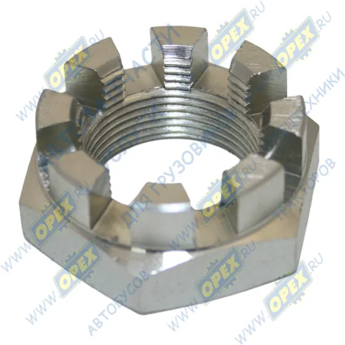 3103108N Гайка ГОСТ-5918 М27х1,5 h=19 К=41 корончатая JAC N56,N75,N80 КАМАЗ Компас-5/9 поворотного кулака JAC