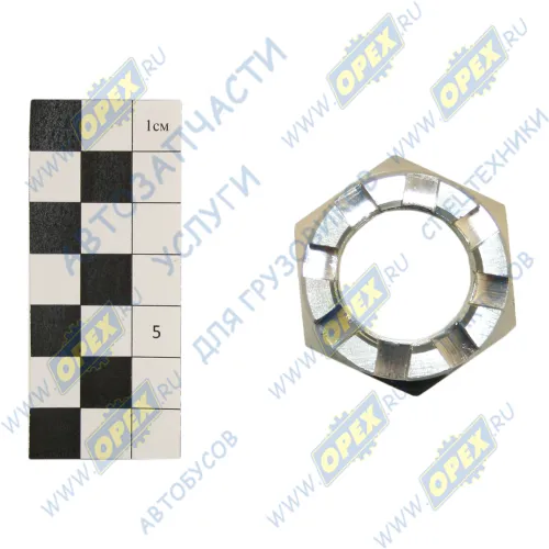 3103108N Гайка ГОСТ-5918 М27х1,5 h=19 К=41 корончатая JAC N56,N75,N80 КАМАЗ Компас-5/9 поворотного кулака JAC1