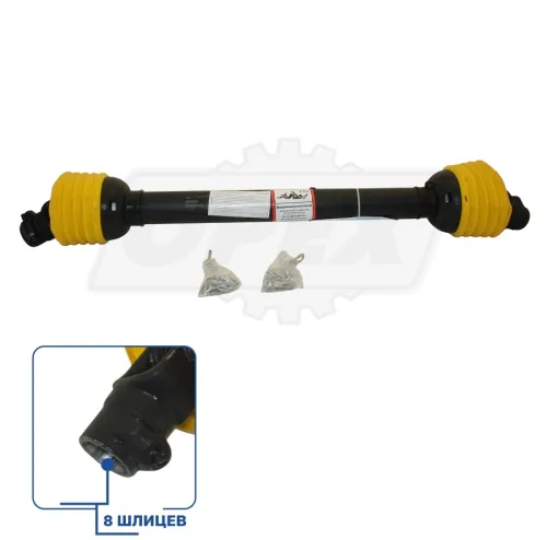 LP2222881 Вал карданный 8х8 шлиц. привода щетки МТЗ-320,80,82,Т25,бочки ОПМ-3,5 ,КРН-2.1; 870..1310 по концам L-Power2