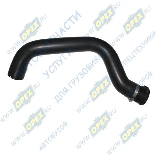 3904.56 Шланг (патрубок) кривой (3 изг.) ф58х68 L=750 (ПВХ. наконеч. внутр. уплотн. винт. хомут) радиатора Lema1