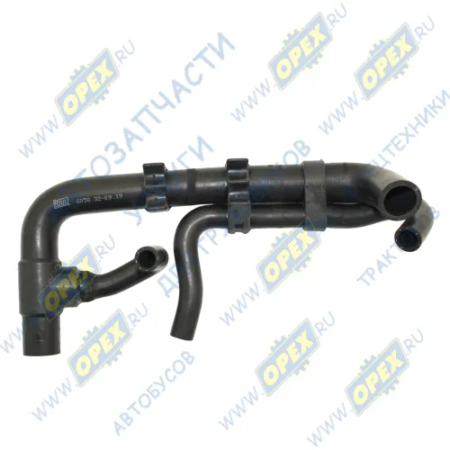 6058.32 Шланг (патрубок) тройной, кривой (2 изг.) ф19х27 L=180/кривой (4 изг.) ф19х27 L=500/кривой (2 изг.) ф30х41 L=670 (тройник, хомуты) радиатора P/G/R/T S Lema1