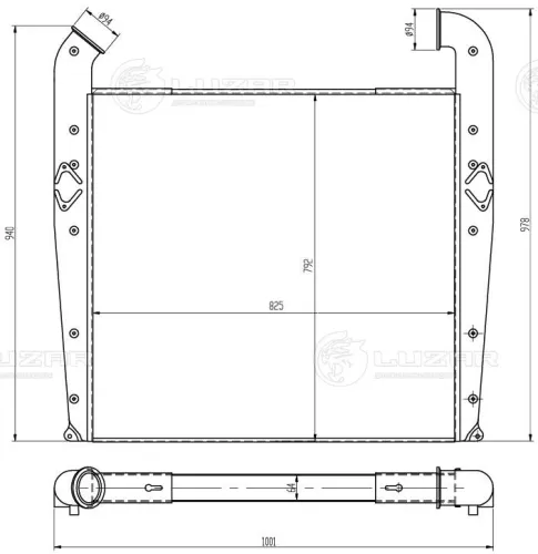 LRIC 2803 Радиатор, Интеркулер 1764885 SCANIA4 ser. ('95-) SCANIA 4 Truck (1994-2008) Luzar