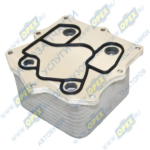 LOc 0324 Теплообменник (охладитель) масляный120х120 h=73; 8отв.крепления ф6 Газель Бизнес,Некст (дв.Cummins ISF 2.8); (аналог 5318533) Luzar1