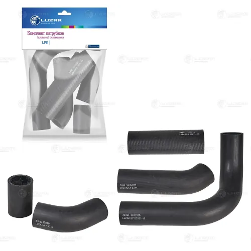 LPK 0302 Комплект патрубков радиатора ГАЗ-3302,Газель (дв.ЗМЗ-402) Luzar