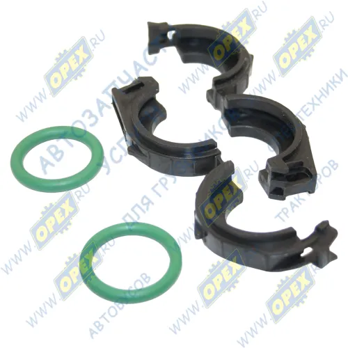 LGS 0003 Соединитель (хомут) отопителя быстроразъемный Газель Некст,ГАЗон Некст (52475470); (фиксаторы 2шт. + кольца 2шт.) Luzar