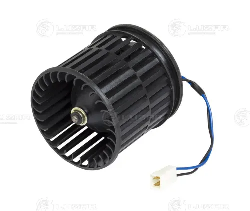 LFh 03104 Мотор отопителя 12В 80ВТ с вентилятором ф110; фишка 2 плоск.клеммы, отопителя с фланцем Валдай Luzar