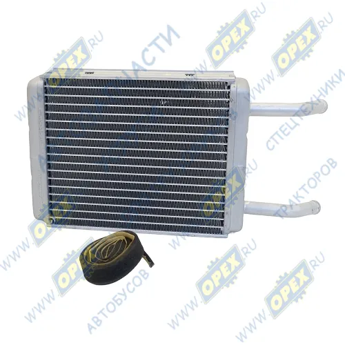 LRh 0337b Радиатор отопителя ГАЗ-3307; 2 выхода; под шланг ф16; н/о алюминий (патрубок L=100) Luzar1