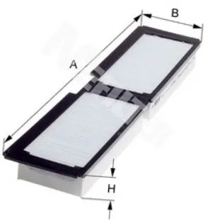 K9067 Фильтр салонный A=440 B=99 H=38 Iveco EuroStar/Tech/Trakker IVECO Euromover (2005-2020); CU 4466 M-Filter
