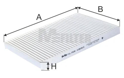 K 9053 Фильтр салонный A=220 B=149 H=20 Actros MP4, Lion's Star, Centroliner MAN Lion's (1991-2021), MB Actros MP4 (2011-2021) M-Filter