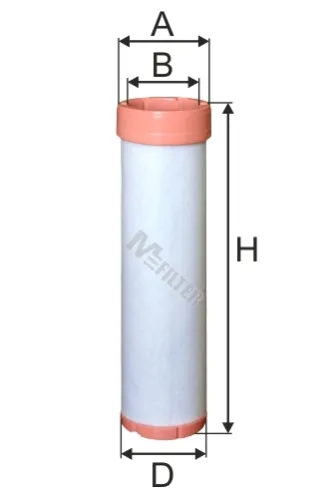 A1032/1 Фильтр воздушный (элемент) ЭФВ внутренний/вставка A=79 B=77 D=82 H=318 J.C.B John Deere VOLVO ECR88 (1970-2021) M-Filter