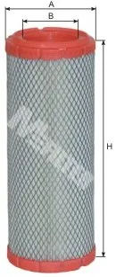 A 1024 Фильтр воздушный A=106 B=60 H=274 KUBOTA / экскаватор 4WD CASE VOLVO EC25 (2000-2021); C 1196/2 M-Filter