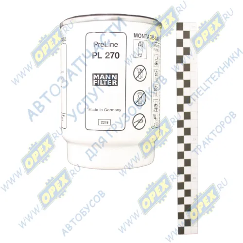 PL 270 x Фильтр топливный сепаратора навинч. A=108 F= 80x3; G=1-14 UNS - 1B; H=150 без колбы PreLine PL270 Mann2