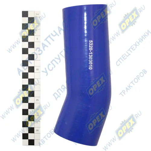 5320-1303010 Шланг (патрубок) кривой (1 изг.) ф60х68 L=220 КАМАЗ-5320 радиатора верхний; (силикон) Motorist1