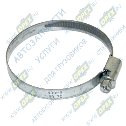 01263565060 Хомут червячный ф50-70 мм; W1 (оцинковка) Norma