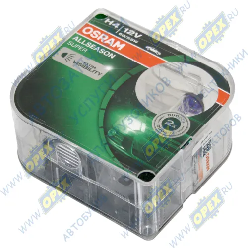 64193ALS Лампа накаливания 12V 60/55 W; H4 (P43t) (комплект 2шт.); All Season Osram