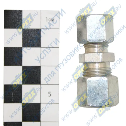 076.002-20A Фитинг прямой (соединение трубок);под ключ; ф10-ф8 мм PE1