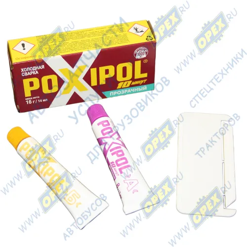 267 Холодная сварка (клей) прозр.; красная уп. 14мл/16г. Poxipol