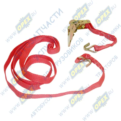 RMSGK2.5.2 Ремень (стяжка) крепления груза 2,5м до 2тонн; (2х25) с замком, 2 крюка RedMark