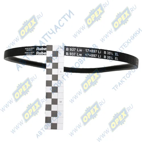 B 937Lw Ремень клиновой 14х10х937 компрессора,КРАЗ,все МАЗ ЕВРО-3; гладкий (17x897) Rubena2