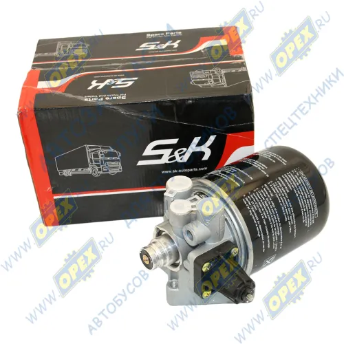 SK-6670112-01 Осушитель воздуха с регул давл 12 5 бар без нагревателя DAF, MAN L/M/F2000,TGL/TGM,TGA/TGS/TGX DAF LCV (1970-2020), MAN TGA (2000-2020); 4324101130, LA8212 без подогрева S&K