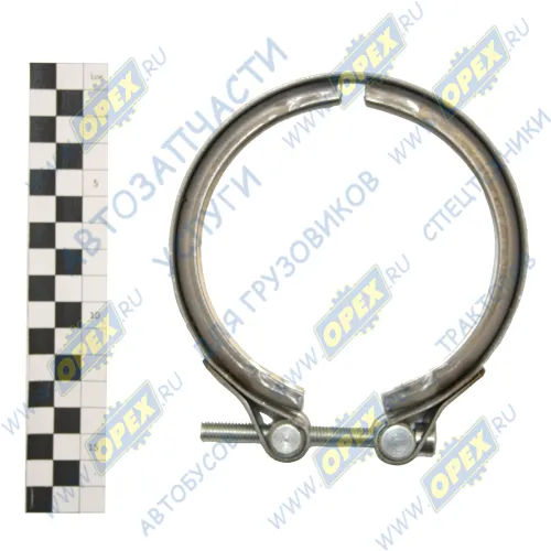041.303 Хомут турбокомпрессора V-образный зажим, ф103х125 h=28 (зажим-болт) FH12/16 VOLVO B12 (1992-2020) SCANIA N Bus (2004-2020) Sampa1