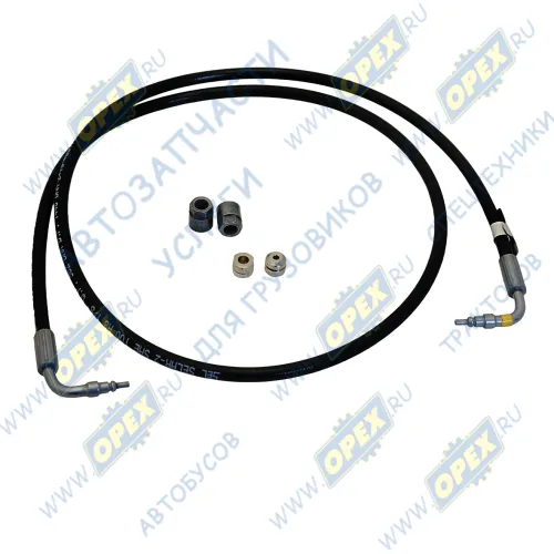 031.128 Шланг С/И 1/8" L=1270 без након./без након. (в компл-те гайки М12х1,5 К=12 штуцера М12х1 К=11) фитинги 90гр подъема кабины VOLVO FH/FM 2005- VOLVO FH Sampa