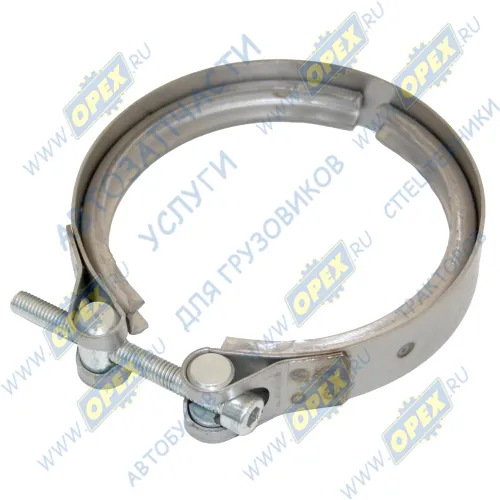 041.303 Хомут турбокомпрессора V-образный зажим, ф103х125 h=28 (зажим-болт) FH12/16 VOLVO B12 (1992-2020) SCANIA N Bus (2004-2020) Sampa