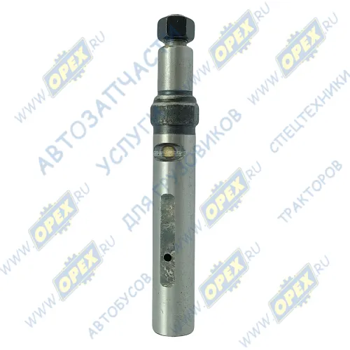 DZ9100520007 Палец резьбовой L=215 ф25/ф30/ф35 с лысками М16х1,5 Р=18 выточка торц. отв. М10х1 рессоры передней SHAANXI (под гидроцилиндр) Shaanxi