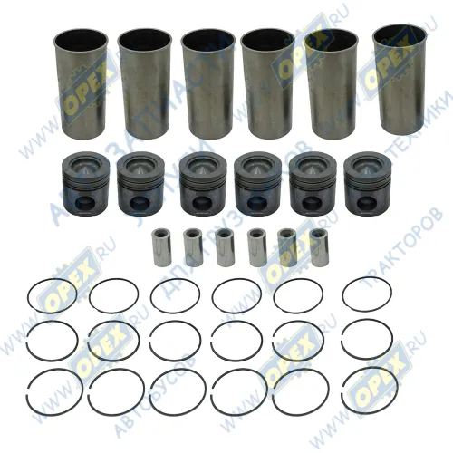 612630020024WP12 Поршневая группа (на двигатель) дв. WP12 (поршень-6 шт, гильза-6 шт, палец-6 шт, стопор-12 шт, кольца поршневые - 18шт); (612600030024/612630020024/612630020152) Shaanxi