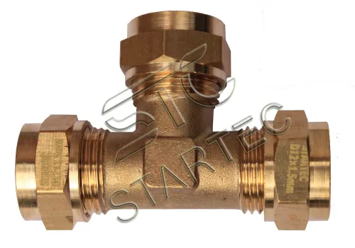 INF.11.CUT12 Фитинг (тройник) Т-образный; трубка ф12/ф12/ф12мм (гайка) разборный; латунь Startec