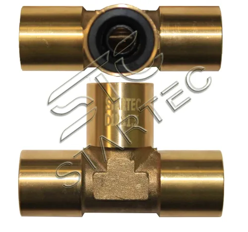 INF.21.09T Фитинг (тройник) Т-образный; трубка ф9/ф9/ф9мм (цанга); латунь Startec