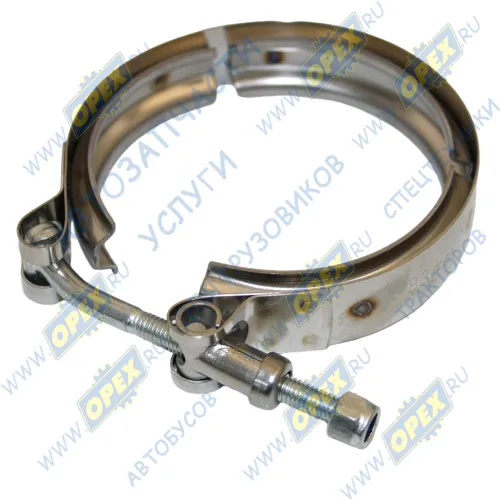3415547 Хомут турбокомпрессора V-образный зажим, ф83 патрубка ТКР турбокомпрессора ПАЗ,Камаз (дв.Cummins 6 ISBe) Technik