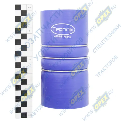 4308-1170245 Шланг (патрубок) ф75х85 L=165 гофр интеркуллера Камаз-4308,Кавз (дв.Cummins) силикон; (с кольцами) Technik1