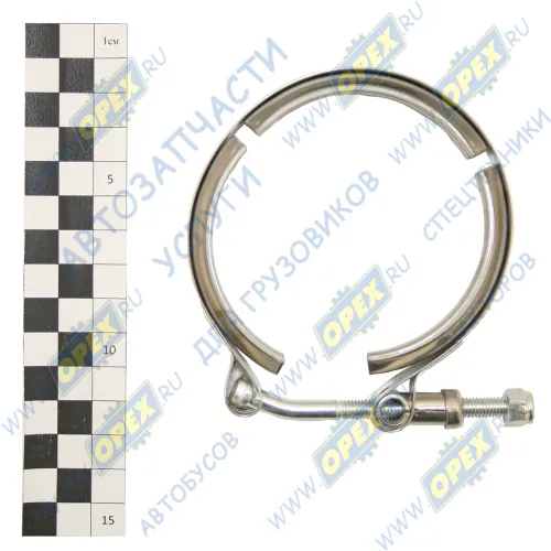 3415547 Хомут турбокомпрессора V-образный зажим, ф83 патрубка ТКР турбокомпрессора ПАЗ,Камаз (дв.Cummins 6 ISBe) Technik1