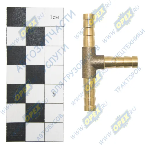 00-00001342 Фитинг (тройник) Т-образный; шлангов ф6/ф6/ф6мм; (сталь) елочка Technik1