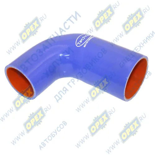 65115-1303010-10 Шланг (патрубок) кривой ф60/70 L=110/150 Г-образный, радиатора верхний КАМАЗ СИНИЙ силикон Technik