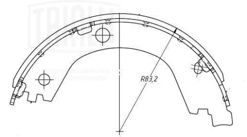 GF 4406 Колодка тормозная стояночного тормоза ГАЗель Некст 4,6т. (комплект 4шт) Trialli
