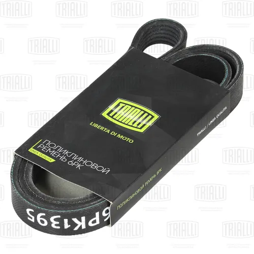 6PK1395 Ремень поликлиновой 6РК1395 привода агрегатов УАЗ-3163,Патриот без кондиционера (дв.ЗМЗ-51432) Евро-4 Trialli