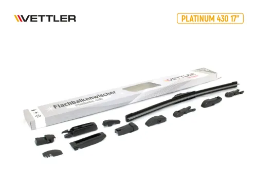 VEPLATINUM430 Щетка стеклоочистителя 425-430мм [17"]; бескаркасная PLATINUM с переходниками VETTLER