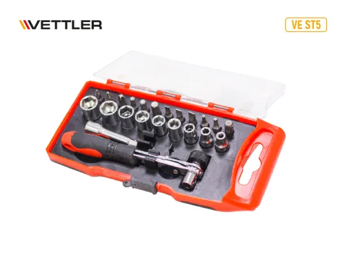 17825 Отвертка с набором бит и тоцевых головок; (биты, головки) 21пр. VETTLER1