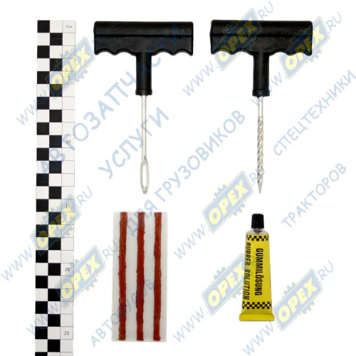 18550 Аптечка (РМК набор) для ремонта шин; бескамерных шин (шило,клей,жгуты) VETTLER1