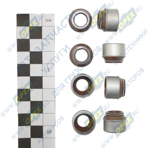 17005 Колпачок маслосъёмный фвнутр=10/18; L=15 с пружиной и втулкой Д240-245 Е-2,3,4 уплотнительная клапана; (комплект 8шт) (фторкаучук) Vitocom1